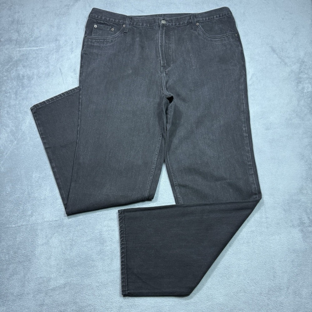 VINTAGE John B Stetson Jeans Mens 42x34 Black 1120 Slim Straight Leg Ranch Rodeo